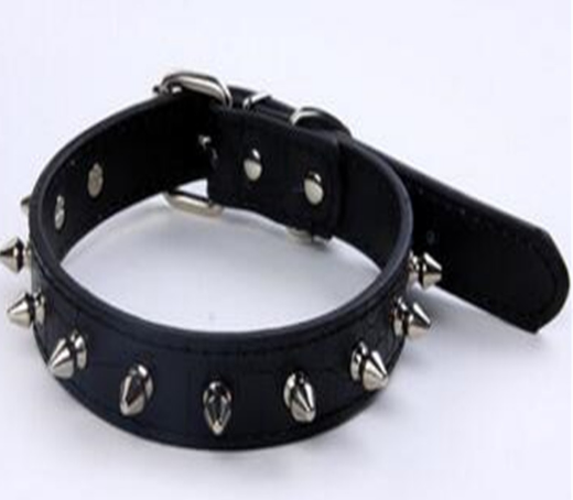 Wide Cool Sharp Spiked Studded Leather Dog Collars